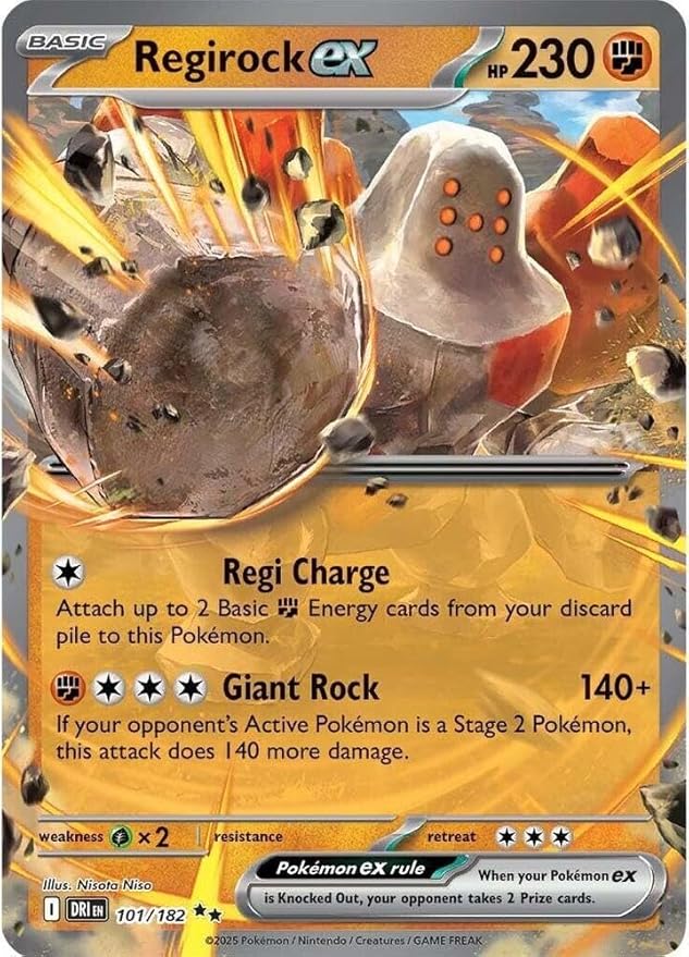 Pokemon - Regirock ex - 101/182 - Destined Rivals - Double Rare - Single Card